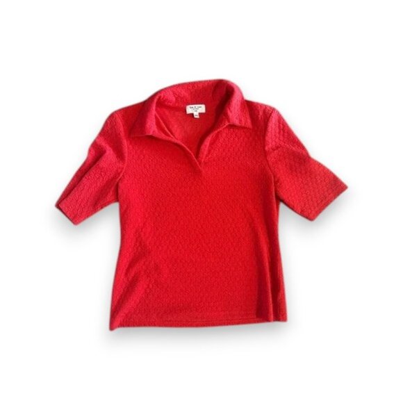🍂BOGO🍂 
Kim & Cami Cherry Date Night Office Red Blouse Women’s Large EUC - Picture 1 of 4